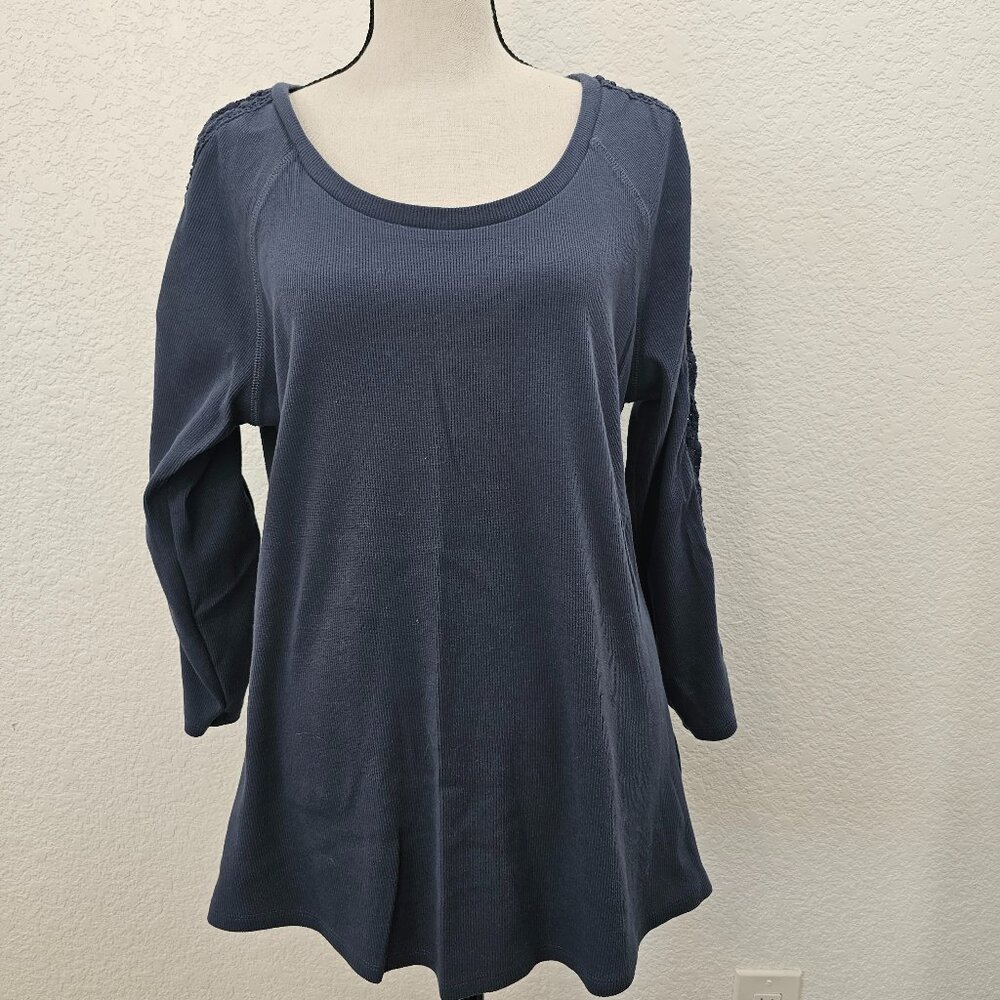 Wrangler A-Line Knit Top with Crocheted Sleeves
